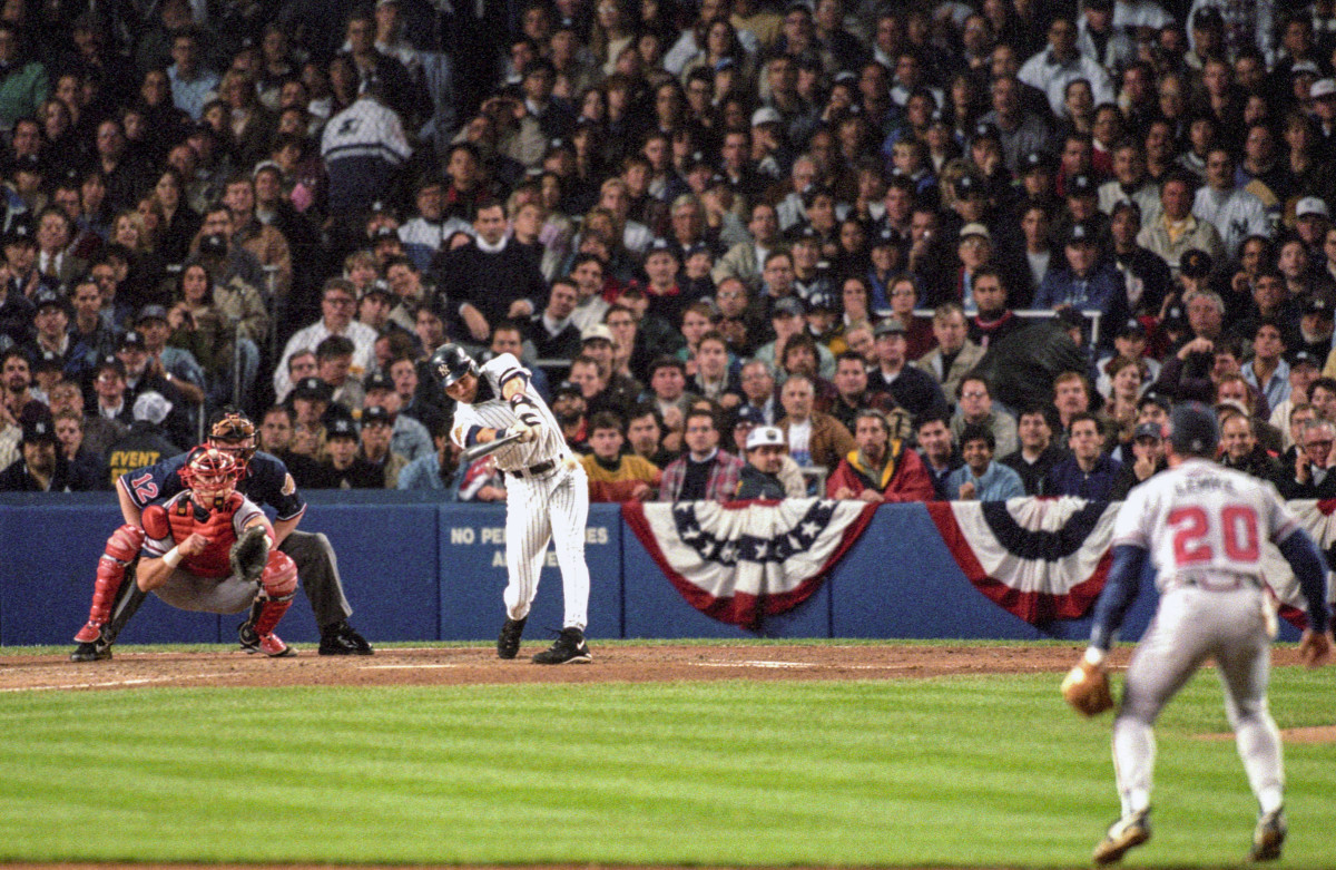 Derek Jeter singles in the 1996 World Series