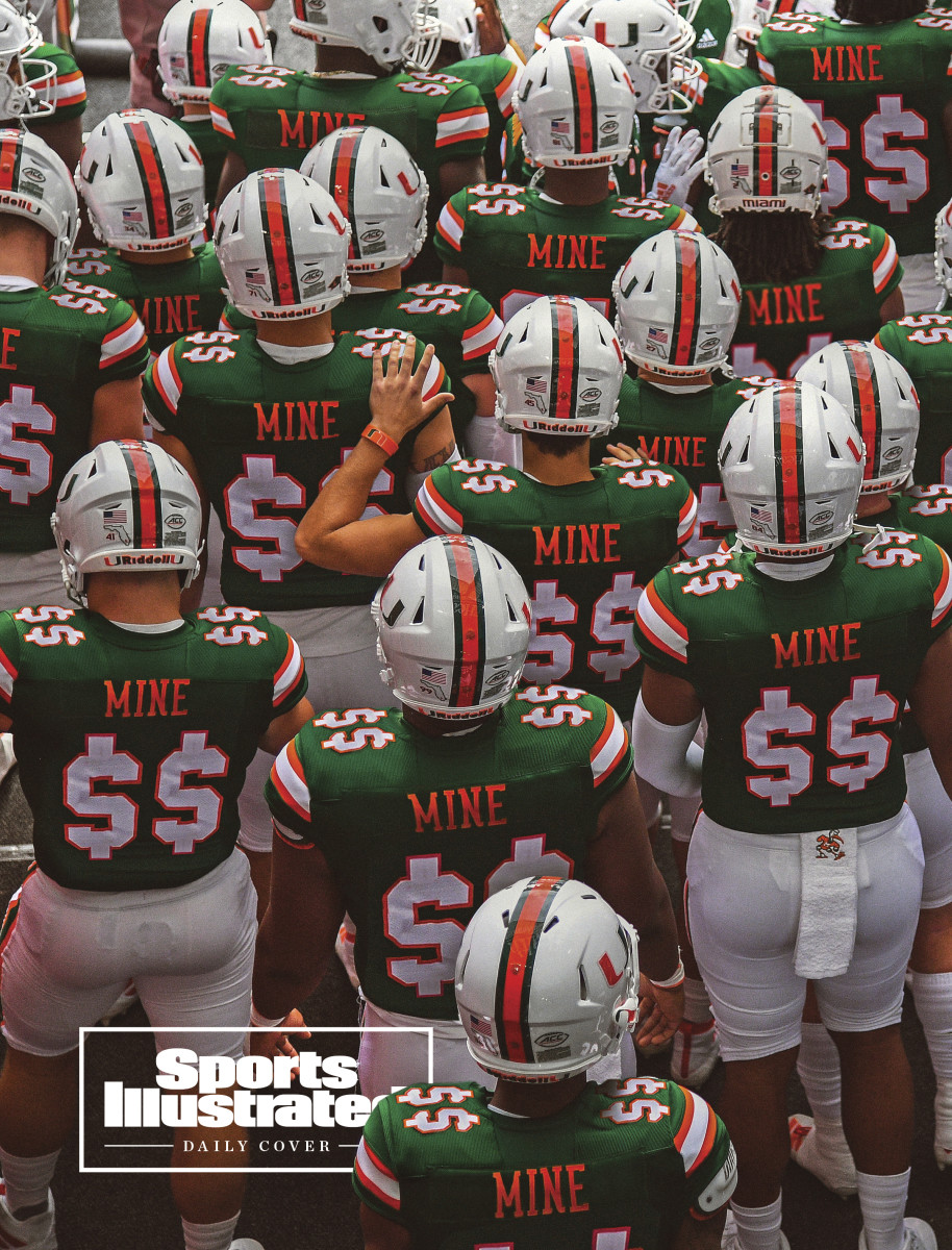 Daily Cover: A photo illustration shows football players with dollar signs on the back of their jerseys