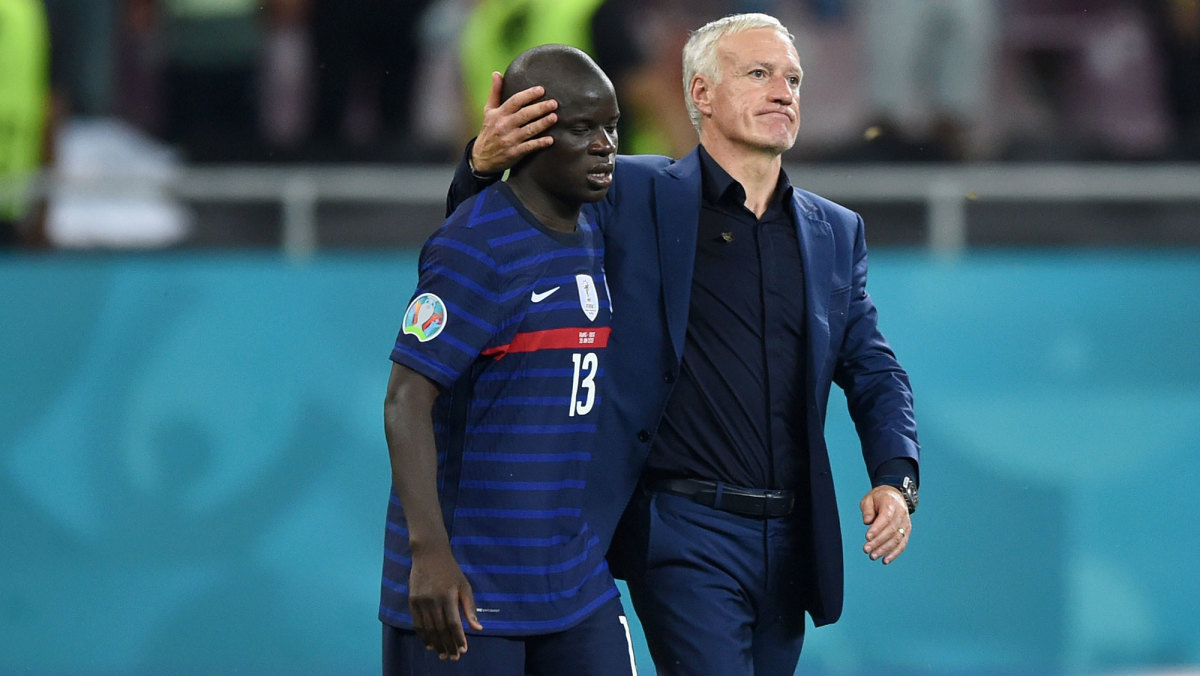 France's Didier Deschamps and N'Golo Kanté