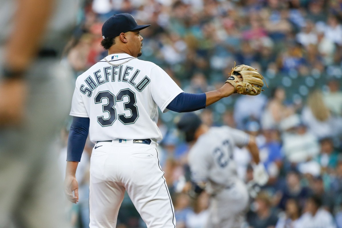 Mariners SP Justus Sheffield gives up Giancarlo Stanton HR
