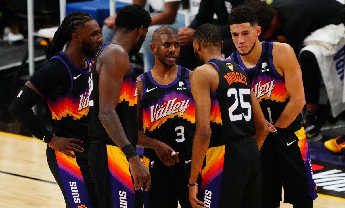 Phoenix Suns' starting five: Jae Crowder, Deandre Ayton, Chris Paul, Mikal Bridges, Devin Booker