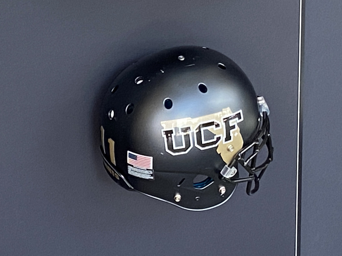 UCF Black Helmet with Gold State of Florida Outline