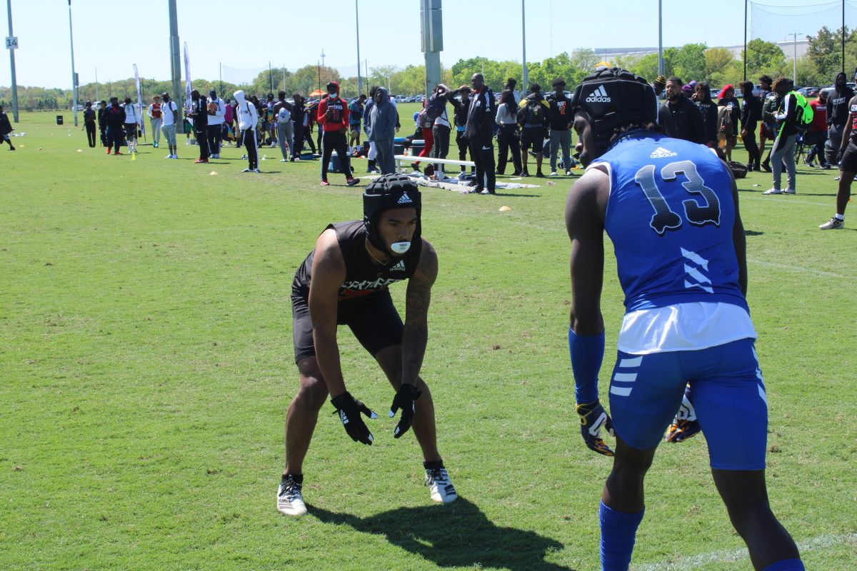 Nikai Martinez lined up against Ohio State commitment Kye Stokes