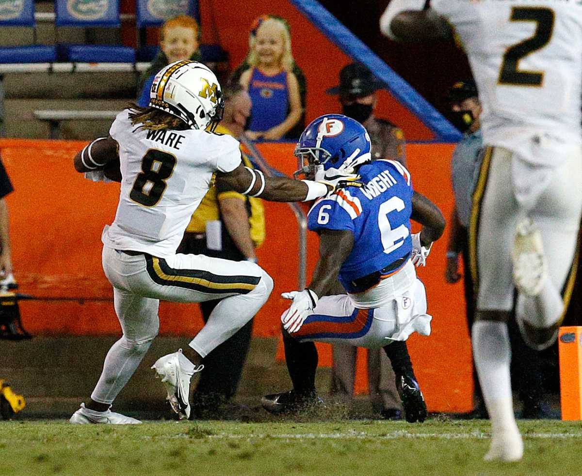 Against the University of Florida, Jarvis Ware returning an interception for a touchdown.