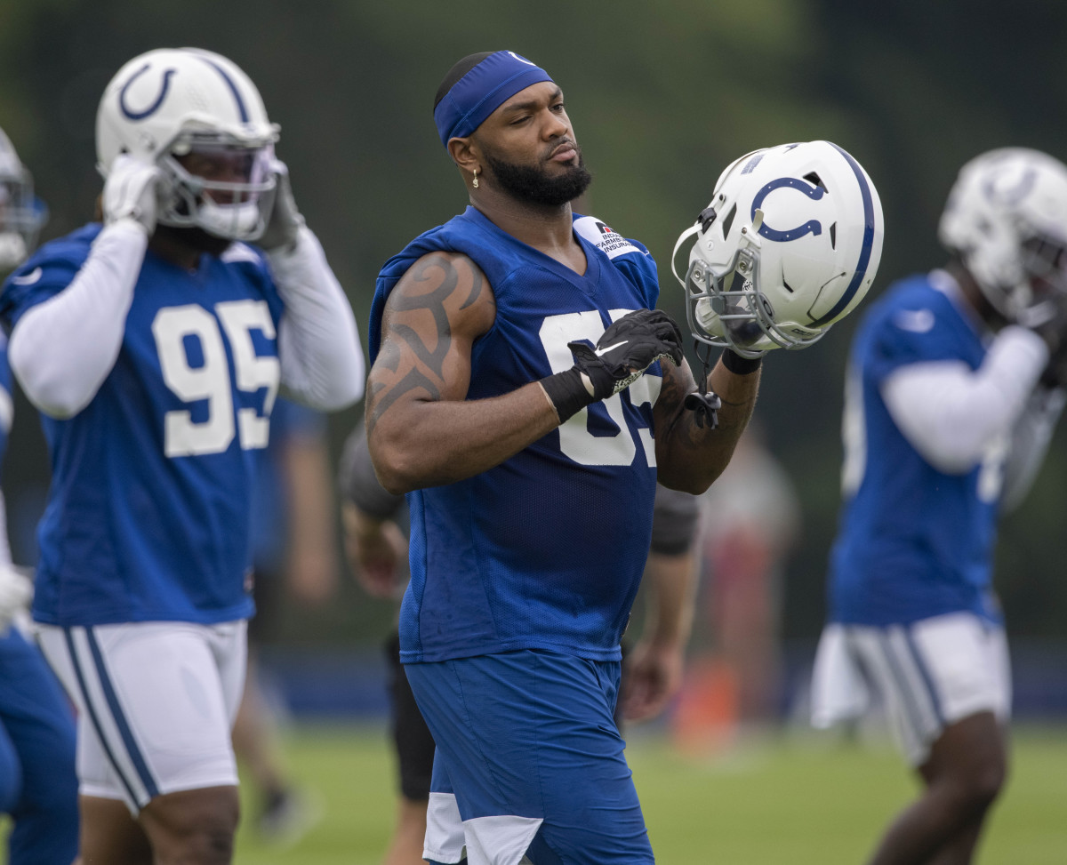 Jul 28, 2021; Westfield, IN, United States; Indianapolis Colts defensive tackle Andrew Brown (65) at Grand Park.