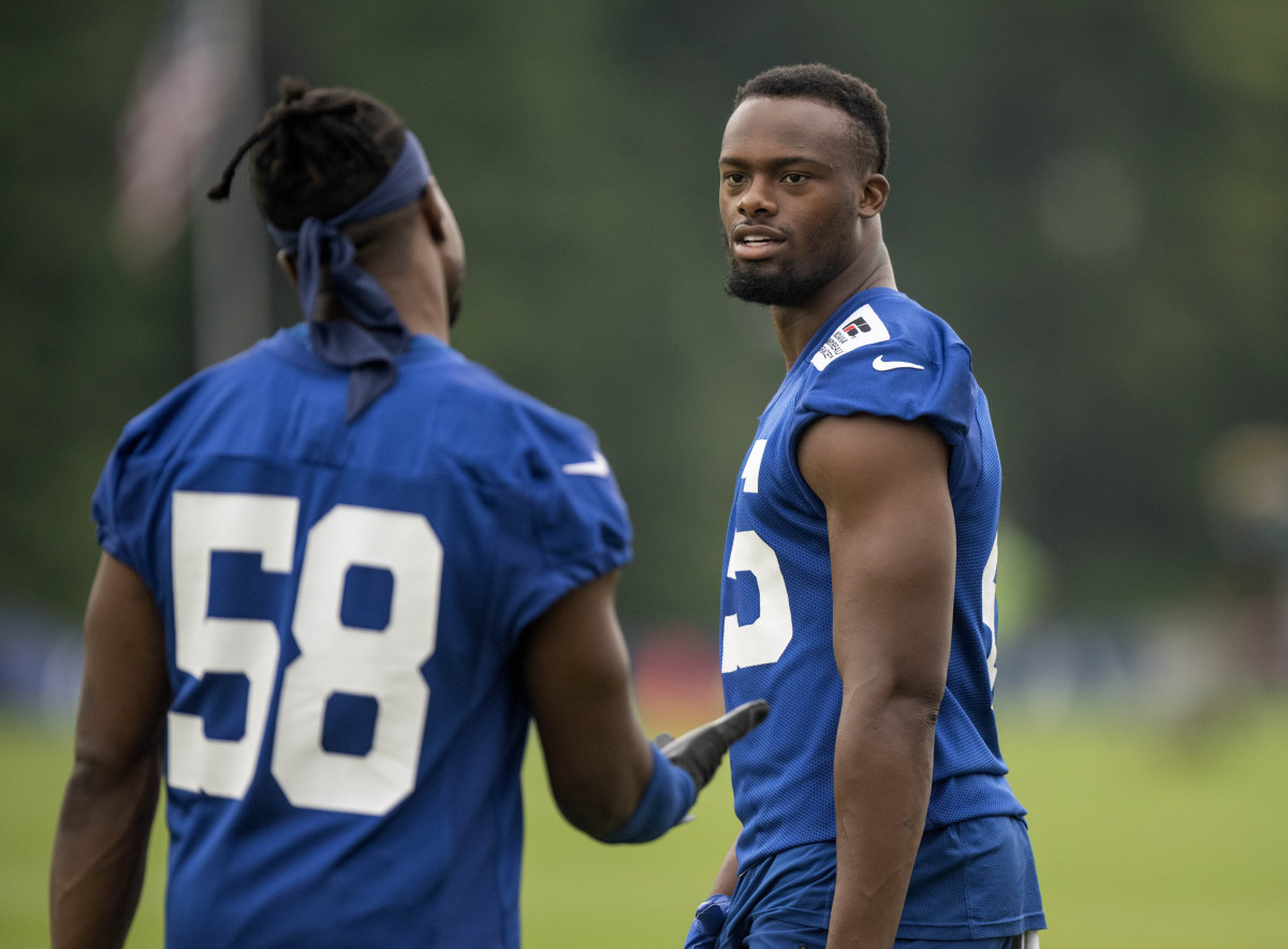 Jul 29, 2021; Westfield, IN, United States; Indianapolis Colts linebacker E.J. Speed (45) at Grand Park.