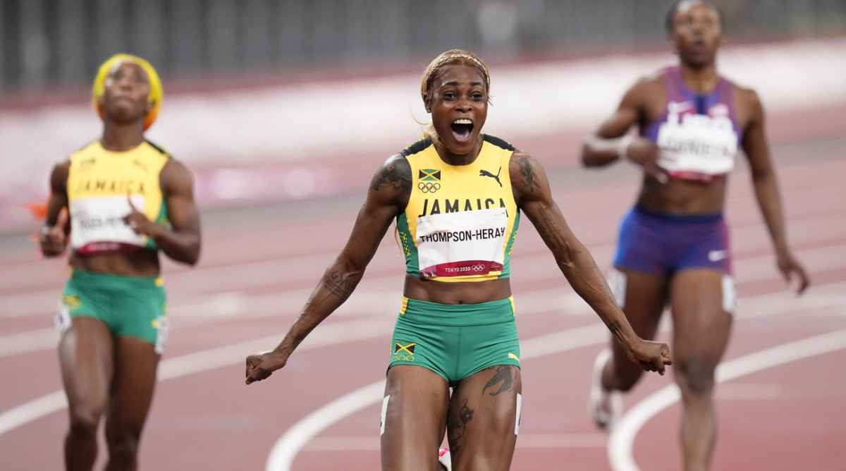 Elaine Thompson stunned after breaking the Olympic record to win gold in the women's 100 meters