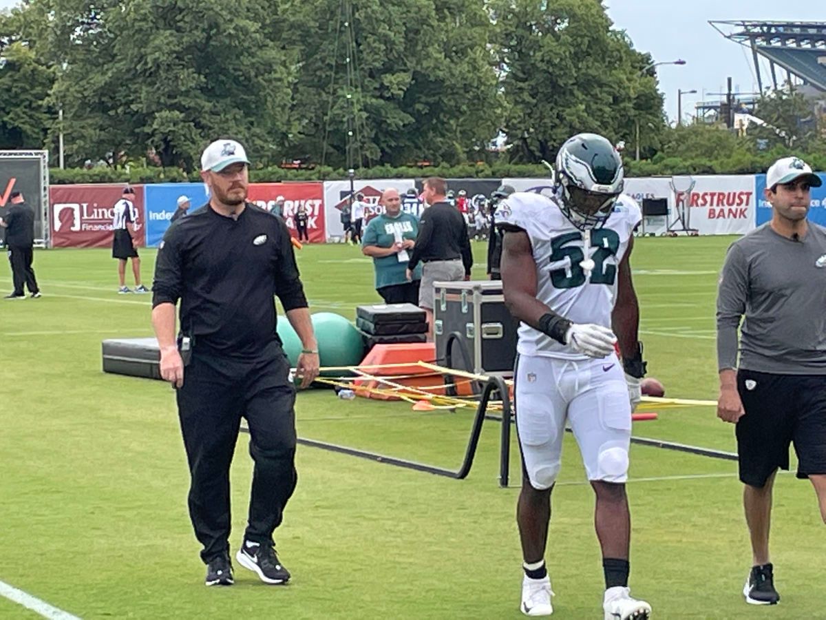 Davion Taylor leaves practice Tuesday after apparently aggravating his quad