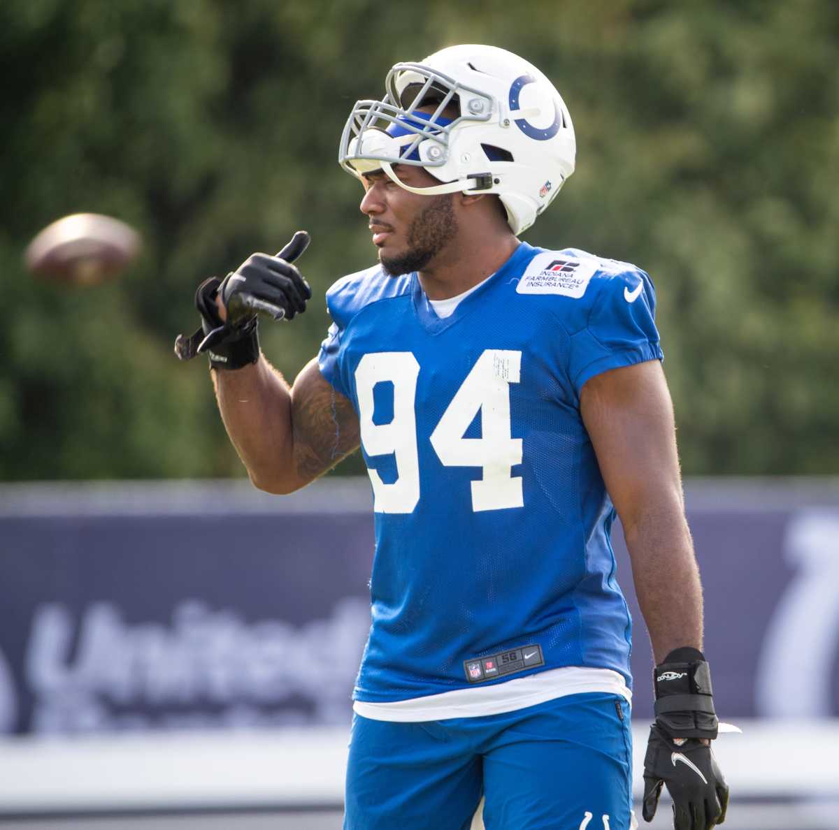 Indianapolis Colts defensive end Tyquan Lewis (94) at Grand Park in Westfield on Monday, August 10, 2021, on the third week of workouts of this summer's Colts training camp. Wentz Back At Colts Camp