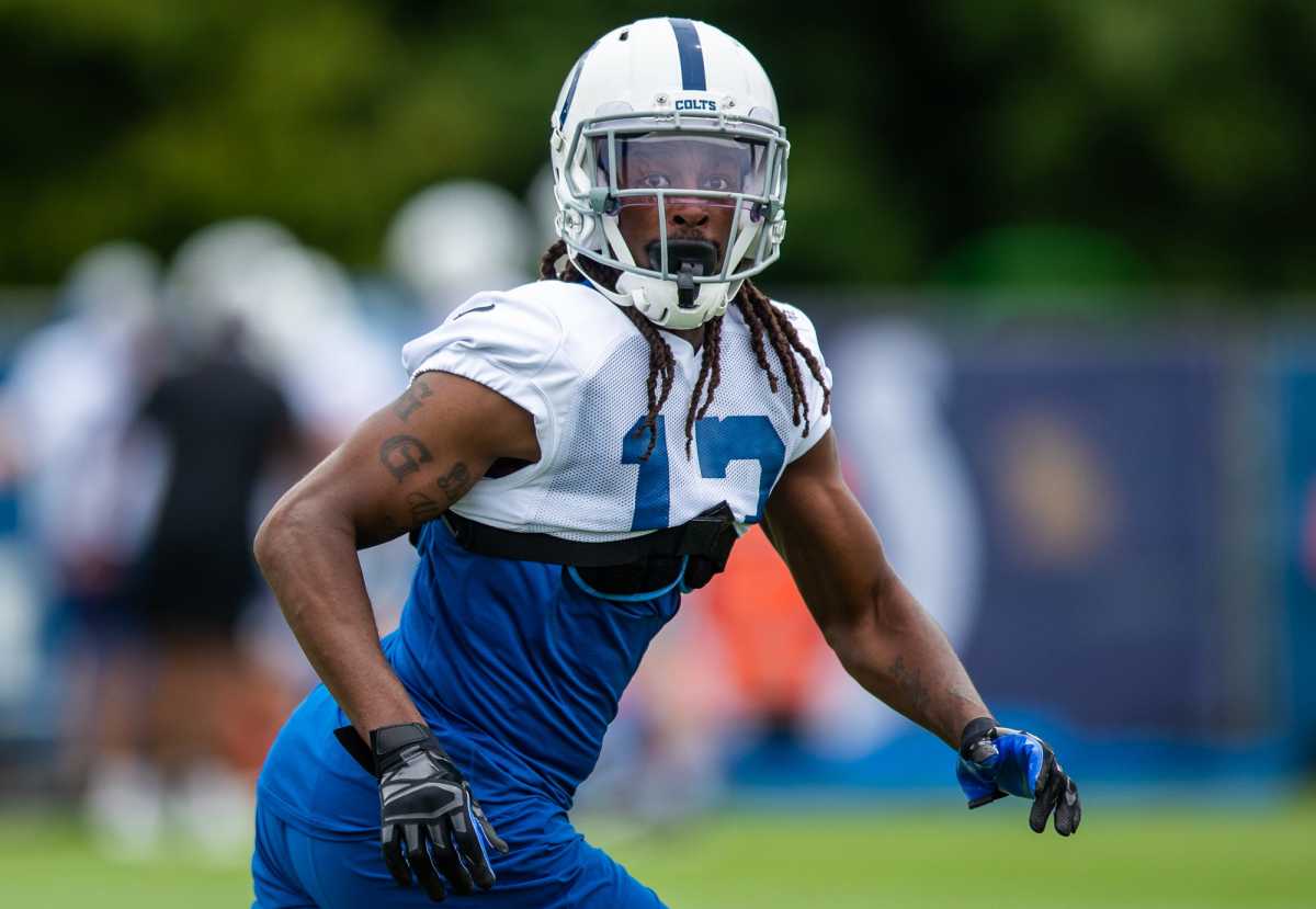Indianapolis Colts wide receiver T.Y. Hilton (13) looks for a pass during a drill Saturday, July 31, 2021.