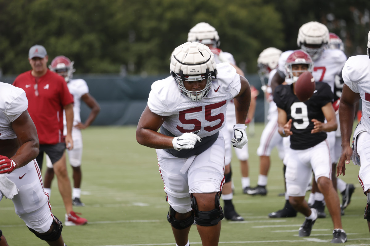 Emil Ekiyor Jr., Alabama practice, Aug. 17, 2021