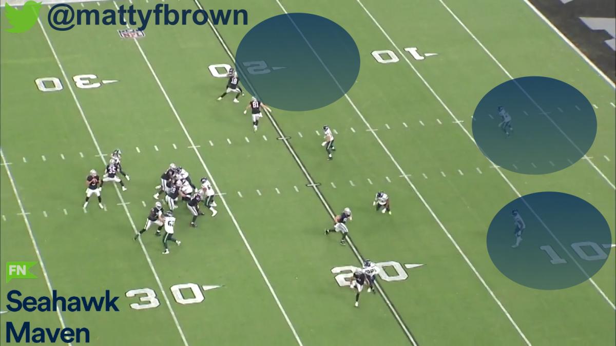 At the top of the quarterback's drop, the coverage looks like Cover 3
