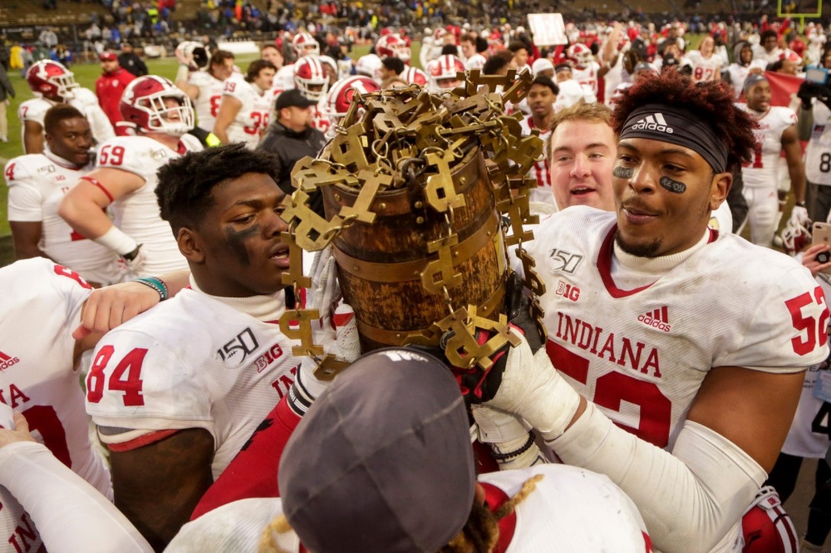 Indiana got the Old Oaken Bucket back with a 44-41 double overtime win in 2019. (USA TODAY Sports)