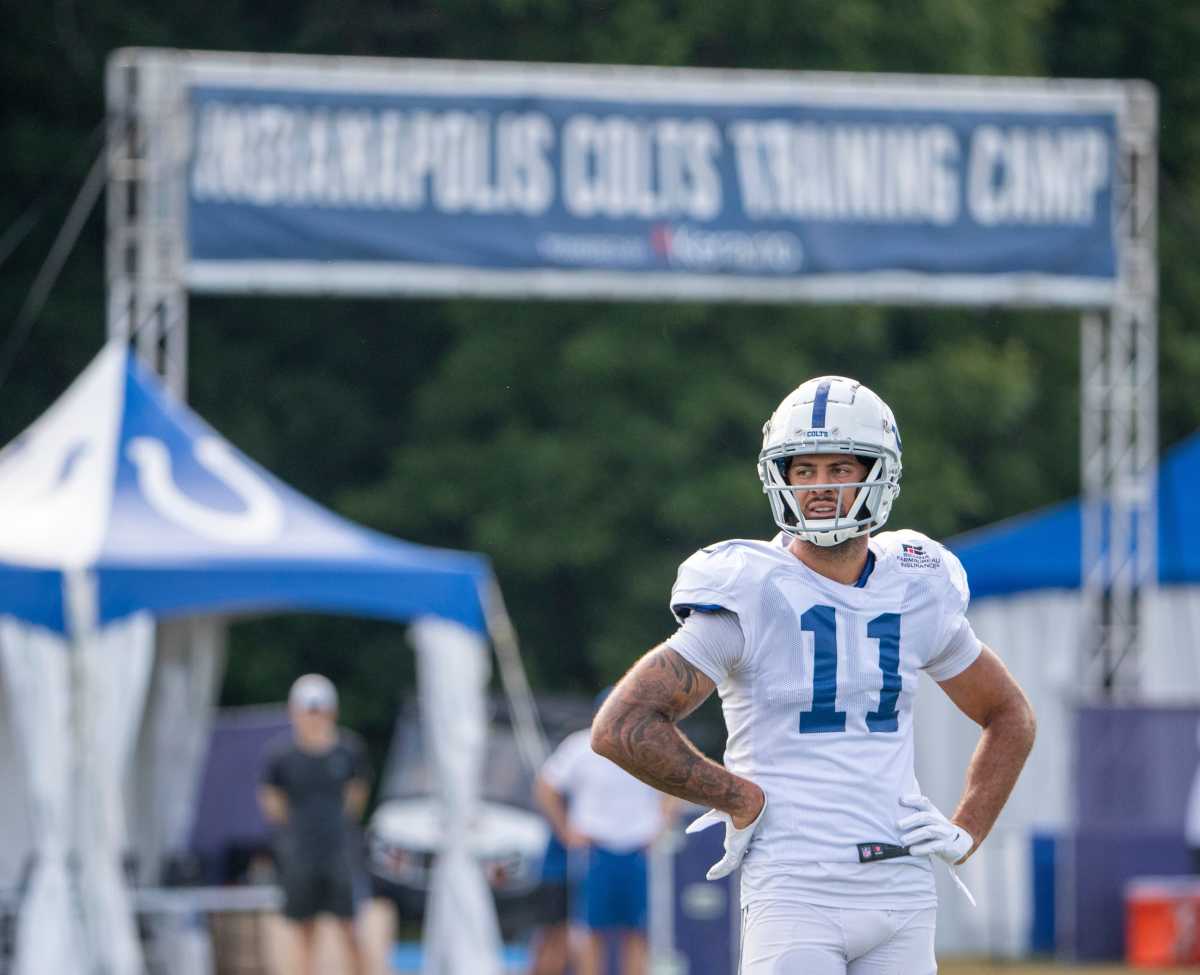 Indianapolis Colts wide receiver Michael Pittman (11) during the day's Colts camp practice at Grand Park in Westfield on Wednesday, Aug. 18, 2021. Colts Camp
