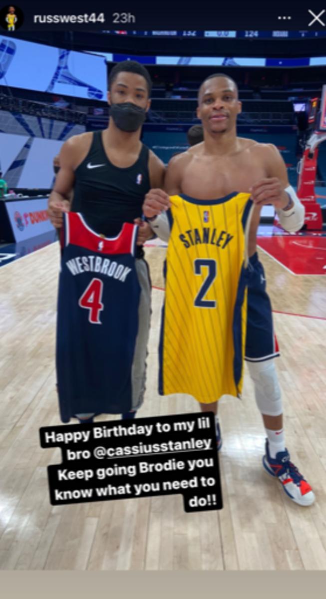 From Russell Westbrook's Instagram Story. 