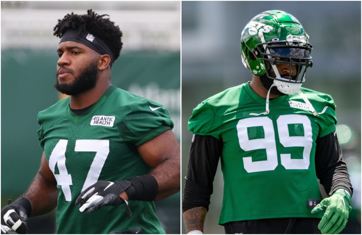 Jets defensive linemen Bryce Huff, Vinny Curry