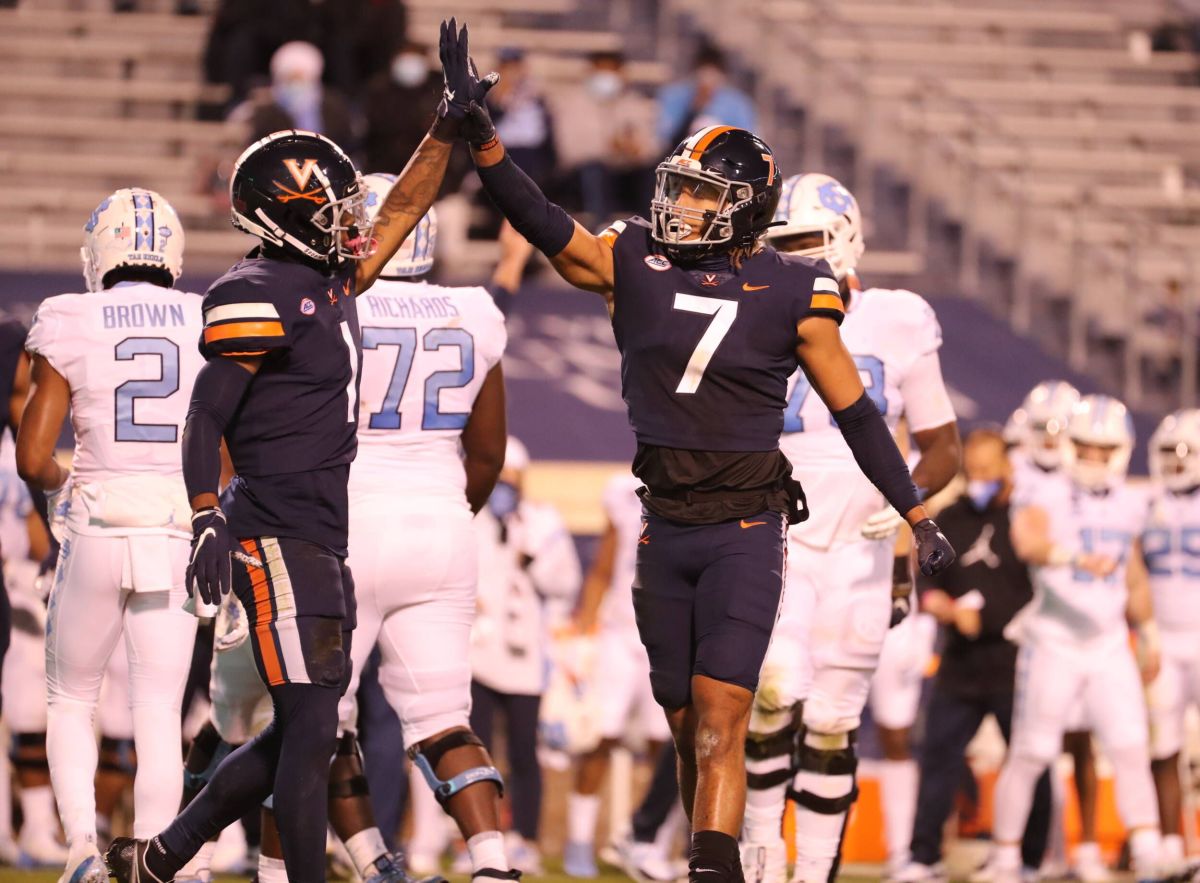 Nick Grant and Noah Taylor are among 32 UVA football players who have earned their jersey numbers of the 2021 college football season