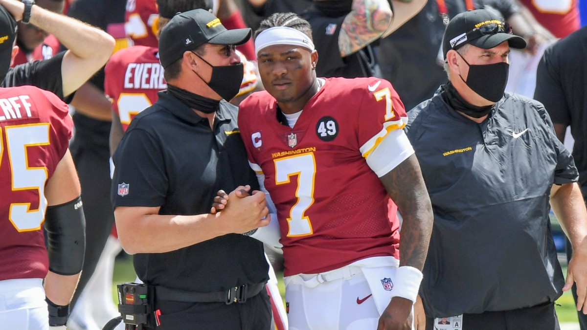 Dwayne Haskins and Ron Rivera