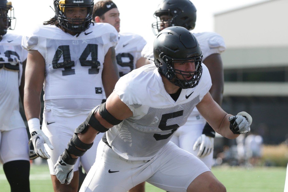 Purdue defensive end George Karlaftis (5) during practice, Tuesday, Aug. 10, 2021 at Bimel Practice Complex in West Lafayette. Purdue Football Camp