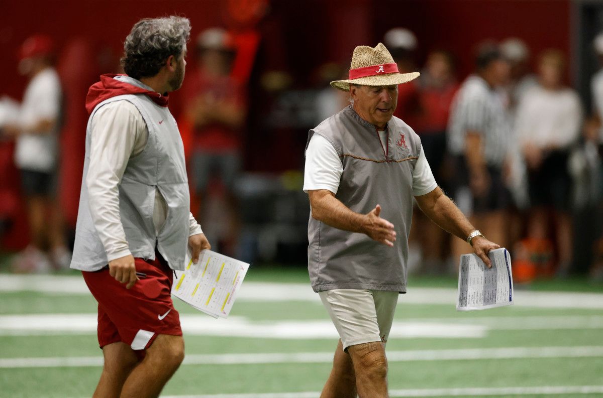 Nick Saban and Pete Golding