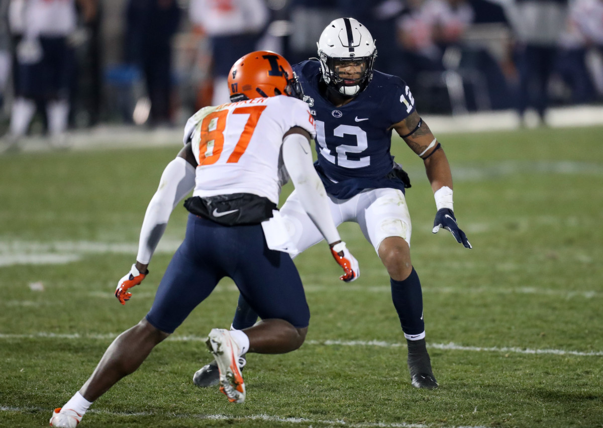 Penn State linebacker Brandon Smith is a player to watch in 2021. (Matthew O'Haren/USA Today Sports)