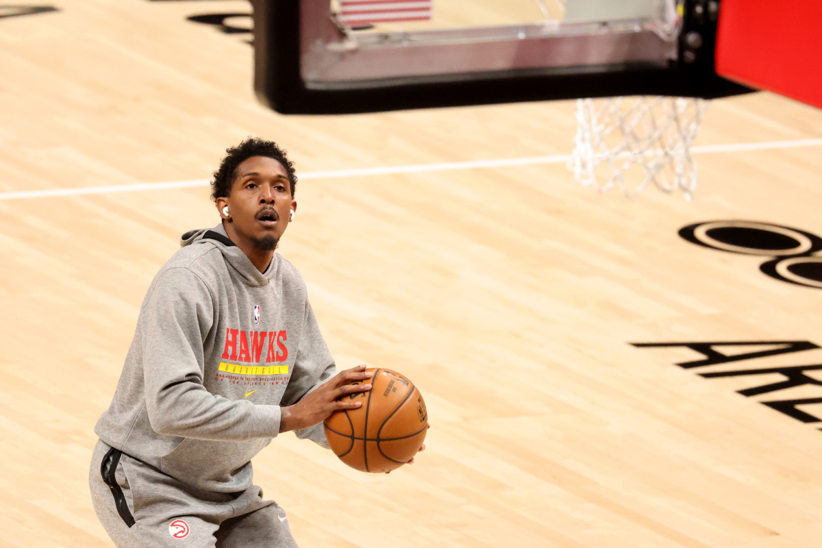 Atlanta Hawks guard Lou Williams warms up before their game against the Milwaukee Bucks during game six of the Eastern Conference Finals