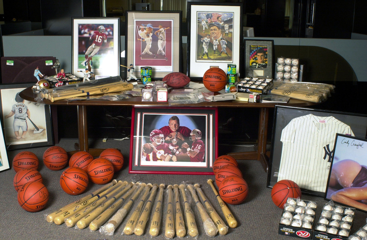 A haul of fake goods from the FBI's Operation Bullpen, in 2000.