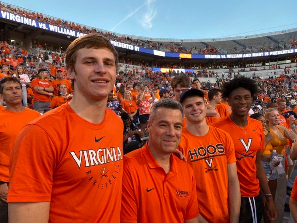 Isaac Traudt, Tony Bennett, Isaac McKneely, Leon Bond UVA men's basketball