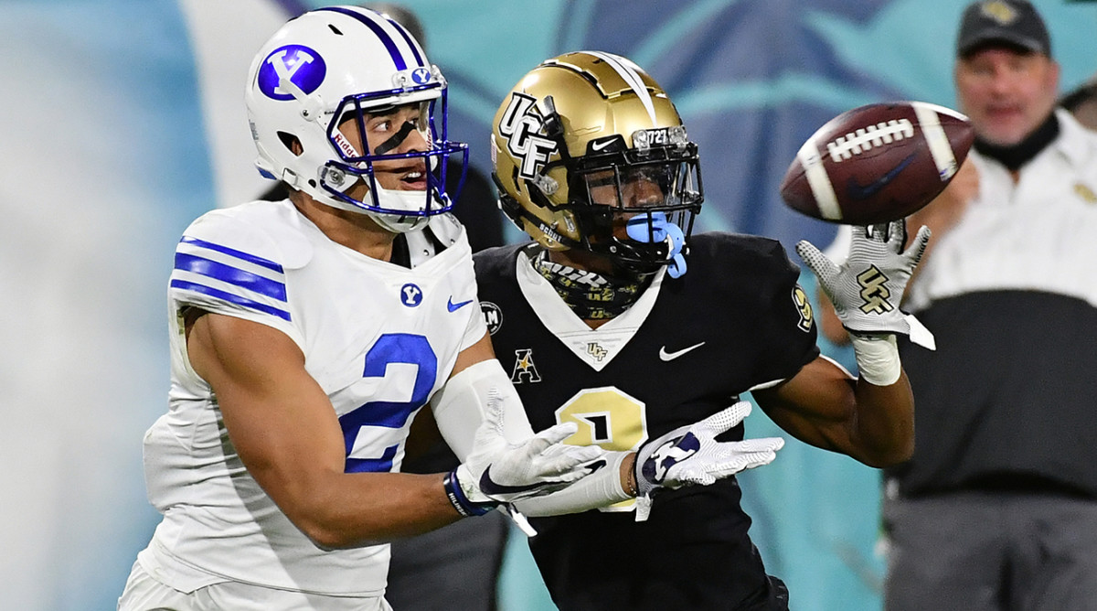 BYU and UCF football players on the field