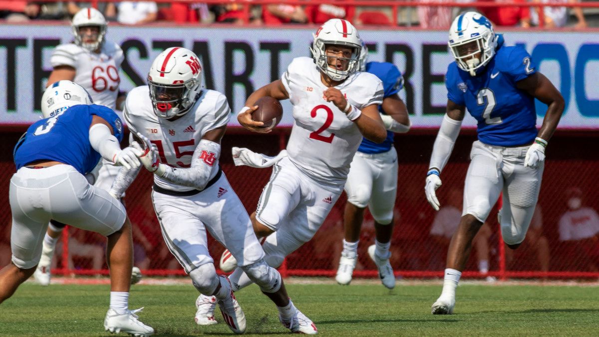 Martinez 71 yard run 2021 Buffalo at Nebraska football