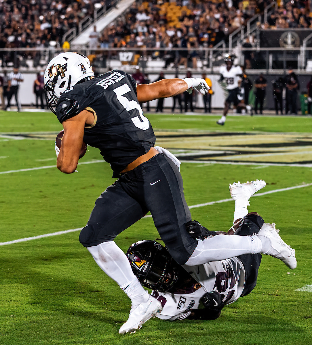 Isaiah Bowswer's ability to break tackles and churn out the rushing yards has been a big part of the UCF offense's success in 2021