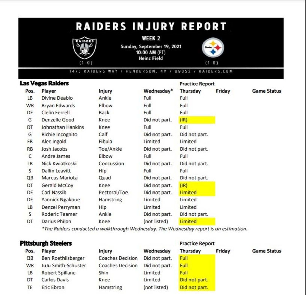 steelers raiders 2