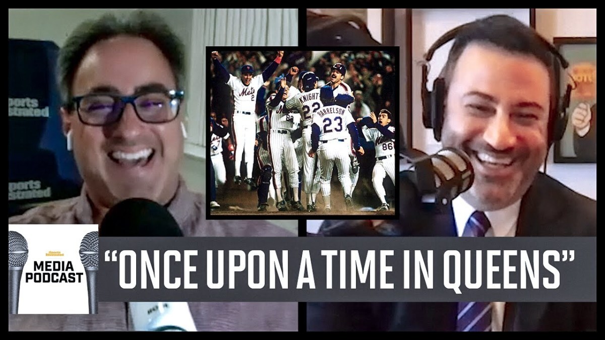 Screenshot of Jimmy Kimmel and Jimmy Traina on the SI Media Podcast