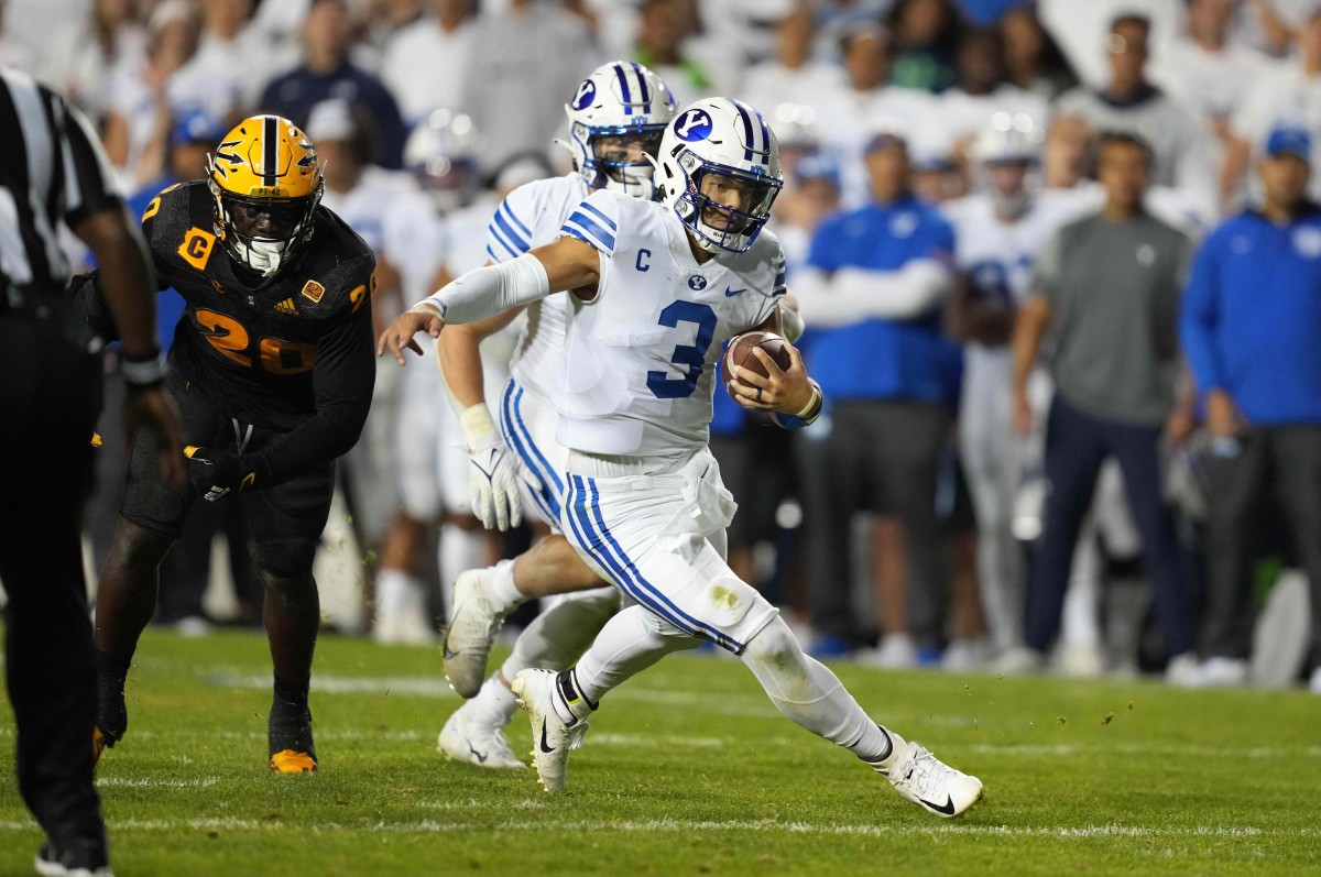 Jaren Hall BYU vs Arizona State whiteout