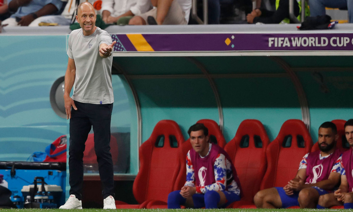 USMNT manager Gregg Berhalter directs his side vs. England