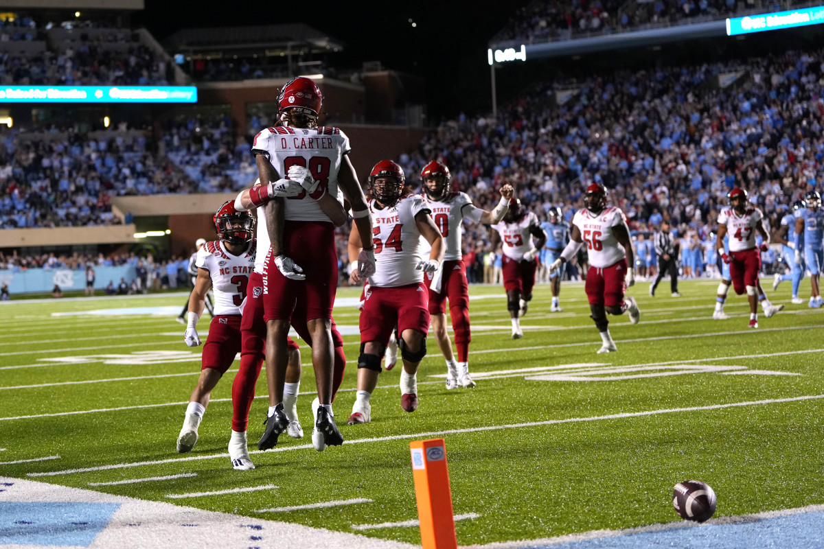Devin Carter caught six passes for 130 yards and a touchdown in NC State's win at UNC.