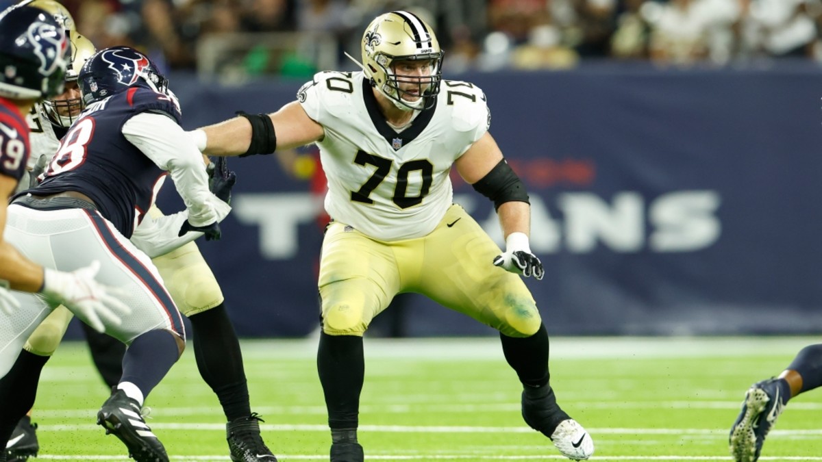 Saints OT Trevor Penning (70) during a preseason game against the Houston Texans. Credit: Saints Wire/USA TODAY 