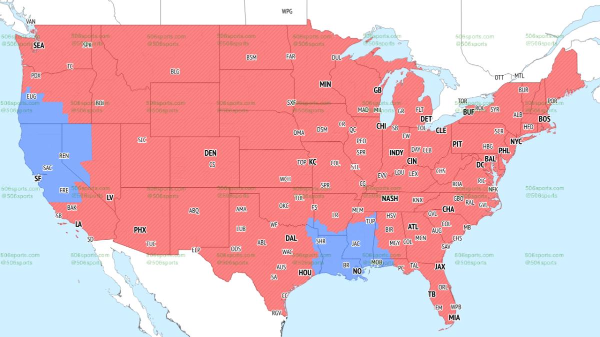 Saints-49ers projected in blue.