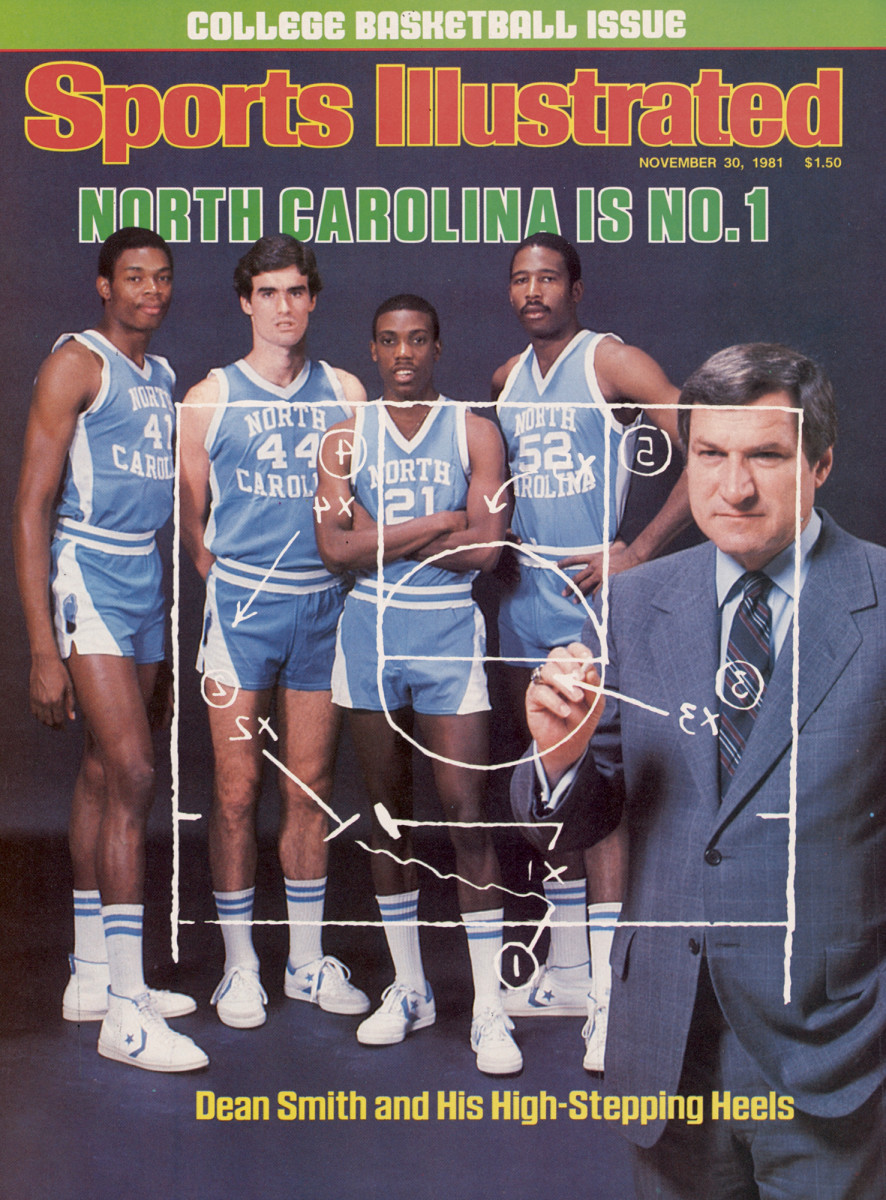 Dean Smith and four North Carolina players on the cover of Sports Illustrated in 1981