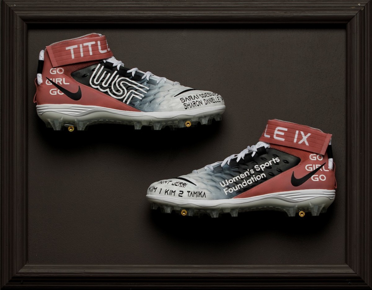 Custom cleats supporting the Women's Sports Foundation will be worn by a Tampa Bay Buccaneers player for the first time.