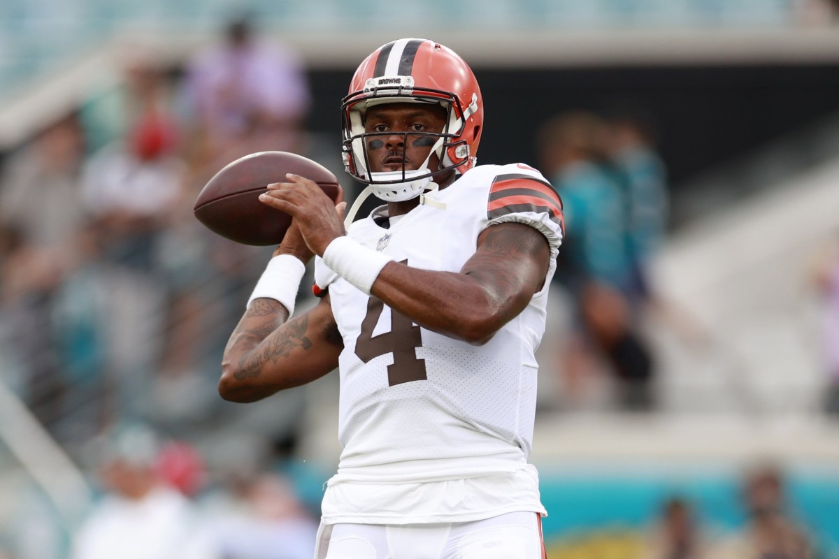 Browns quarterback Deshaun Watson will make his debut for the team on Sunday in Houston.