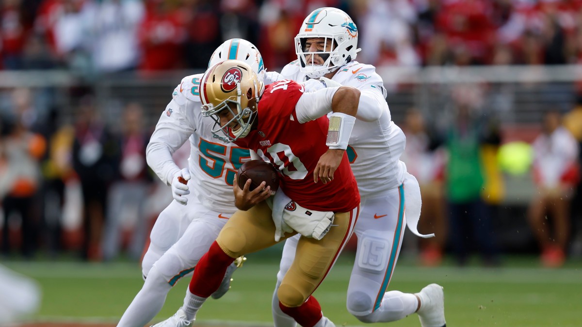 49ers QB Jimmy Garoppolo suffered a season-ending injury against the Dolphins in Week 13, opening the door for Brock Purdy to become the starter.