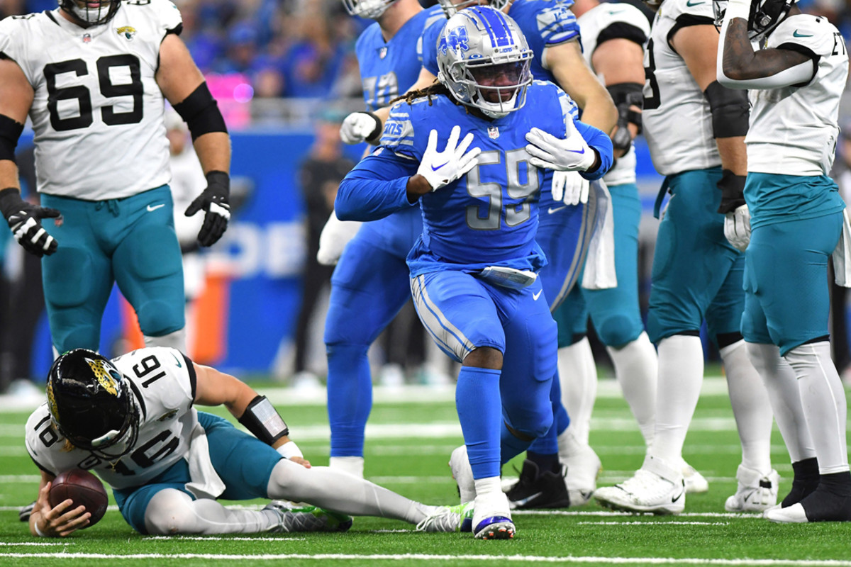 Detroit Lions edge rusher James Houston