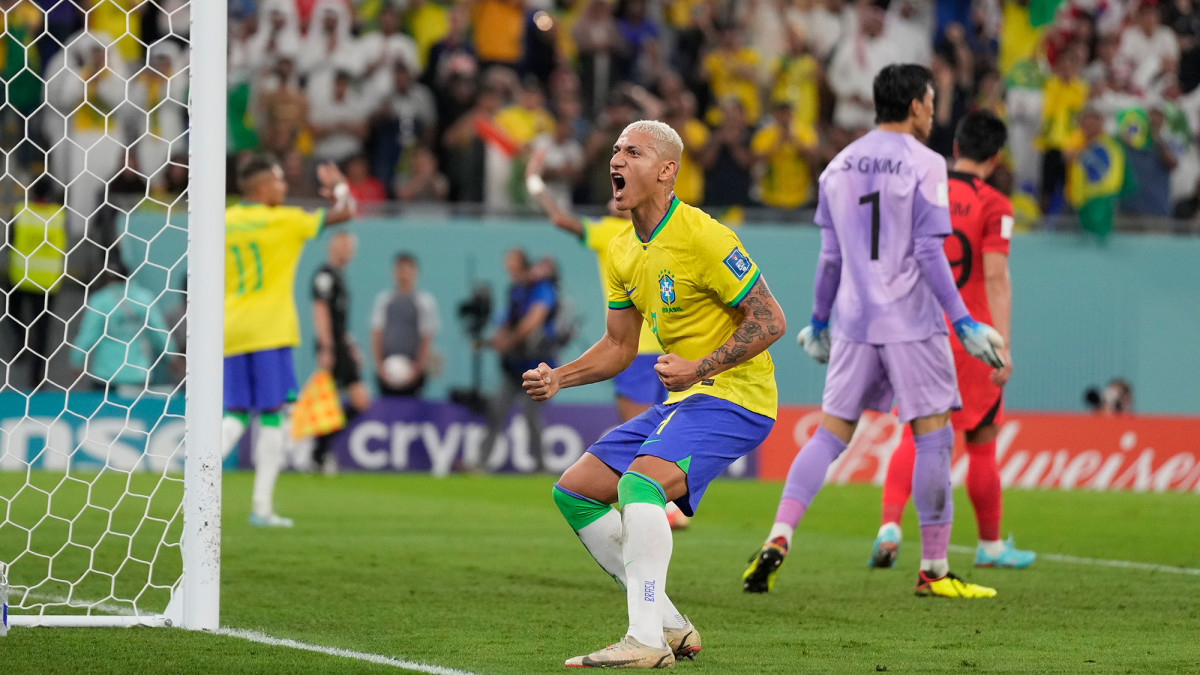 Richarlison celebrates his goal for Brazil vs. South Korea