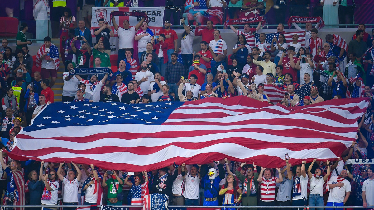 USMNT fans at the Wales game at the World Cup