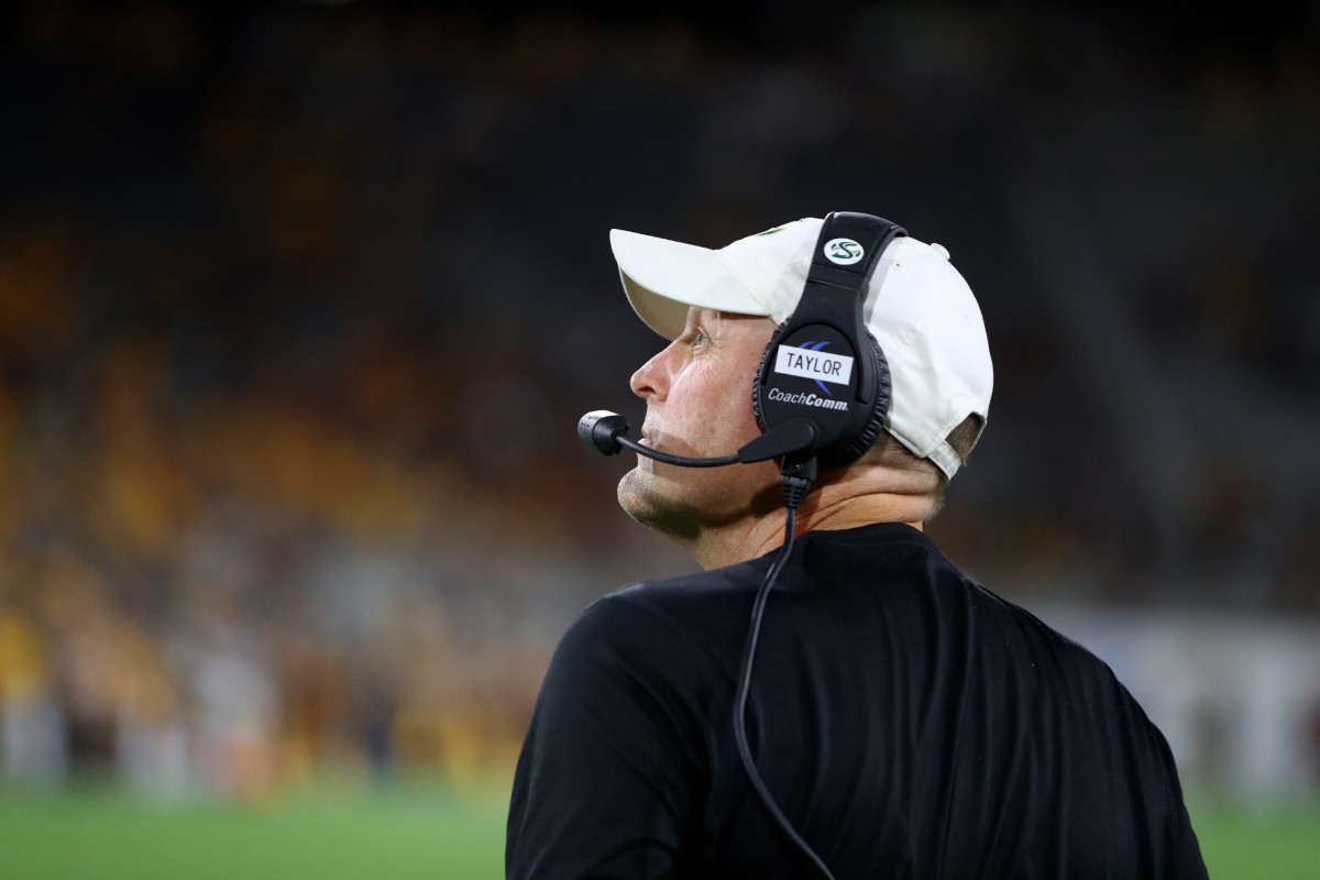 Tempe, AZ, USA; Sacramento State Hornets head coach Troy Taylor against the Arizona State Sun Devils at Sun Devil Stadium.