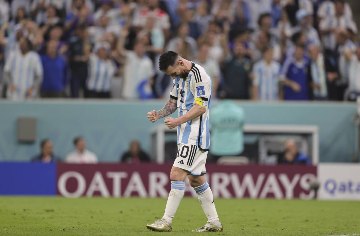 Lionel Messi pictured during Argentina's 3-0 win over Croatia at the 2022 FIFA World Cup