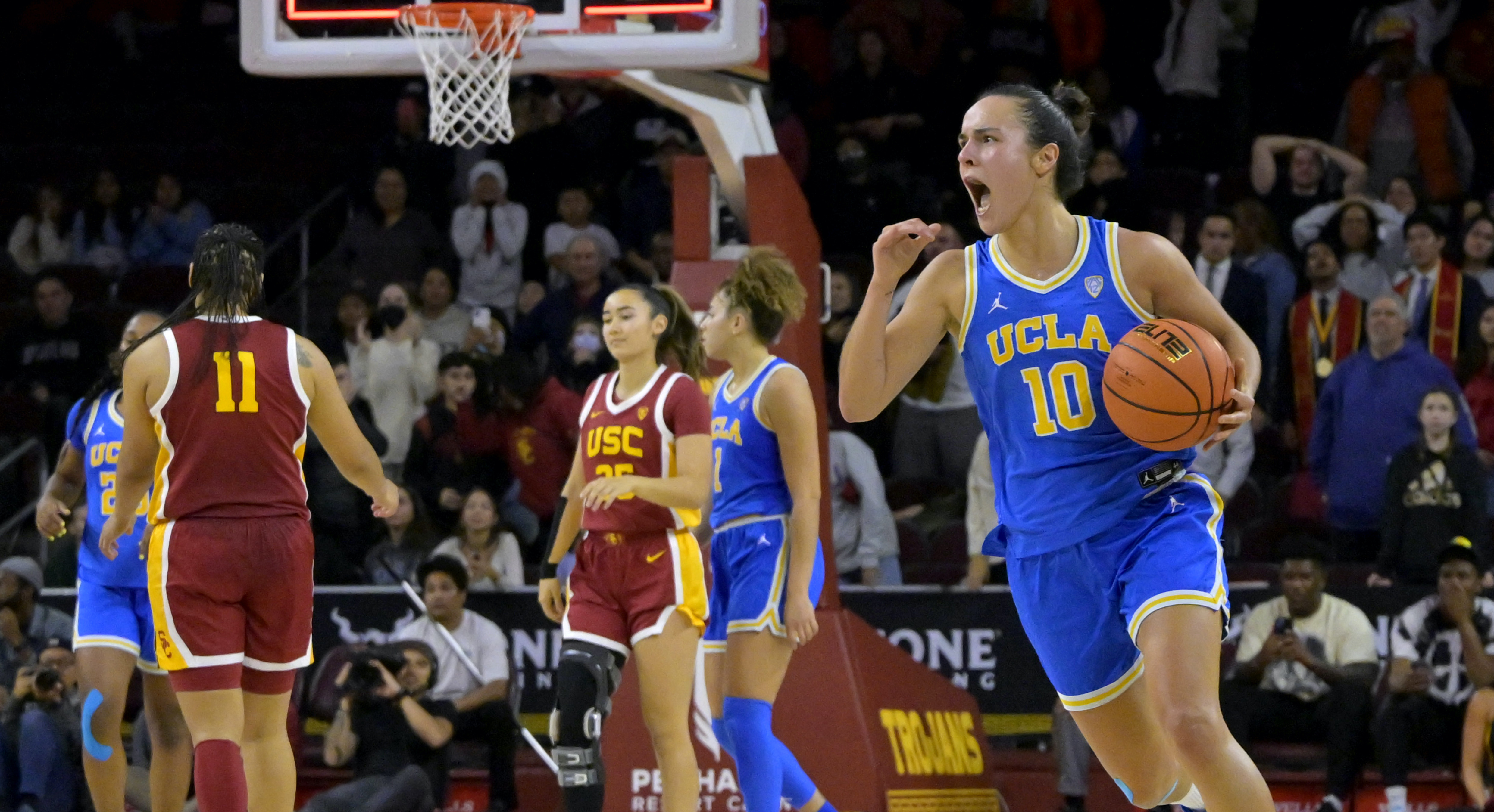 UCLA Women's Basketball Holds On to Defeat Crosstown Rival USC Sports