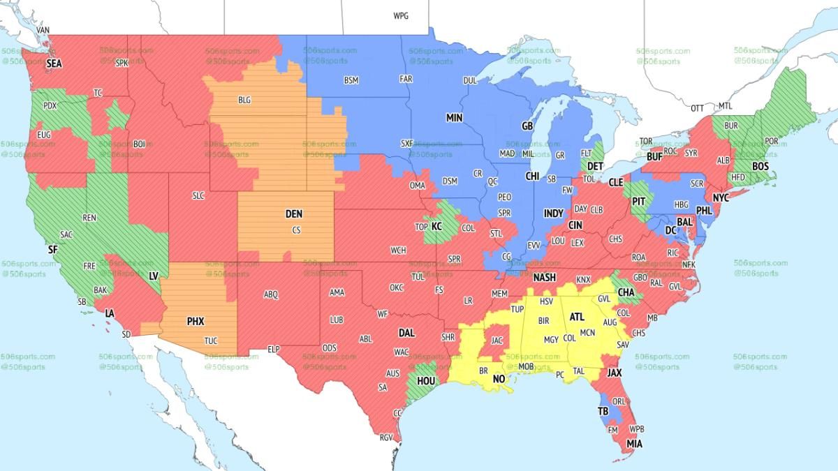 Falcons-Saints projected in Yellow.