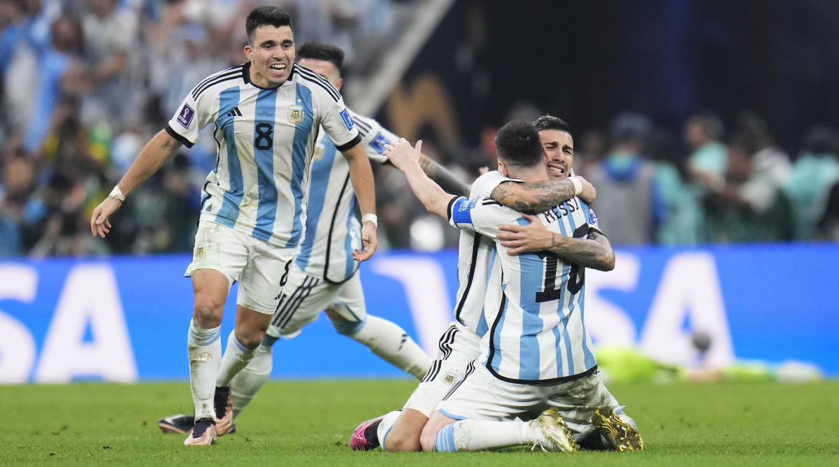 Argentina celebrates the World Cup win.